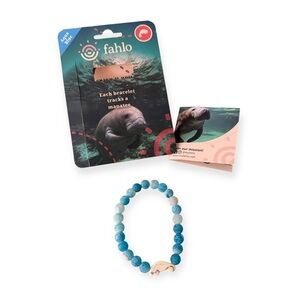 Able Blue Gradient Bead Bracelet with Manatee Charm